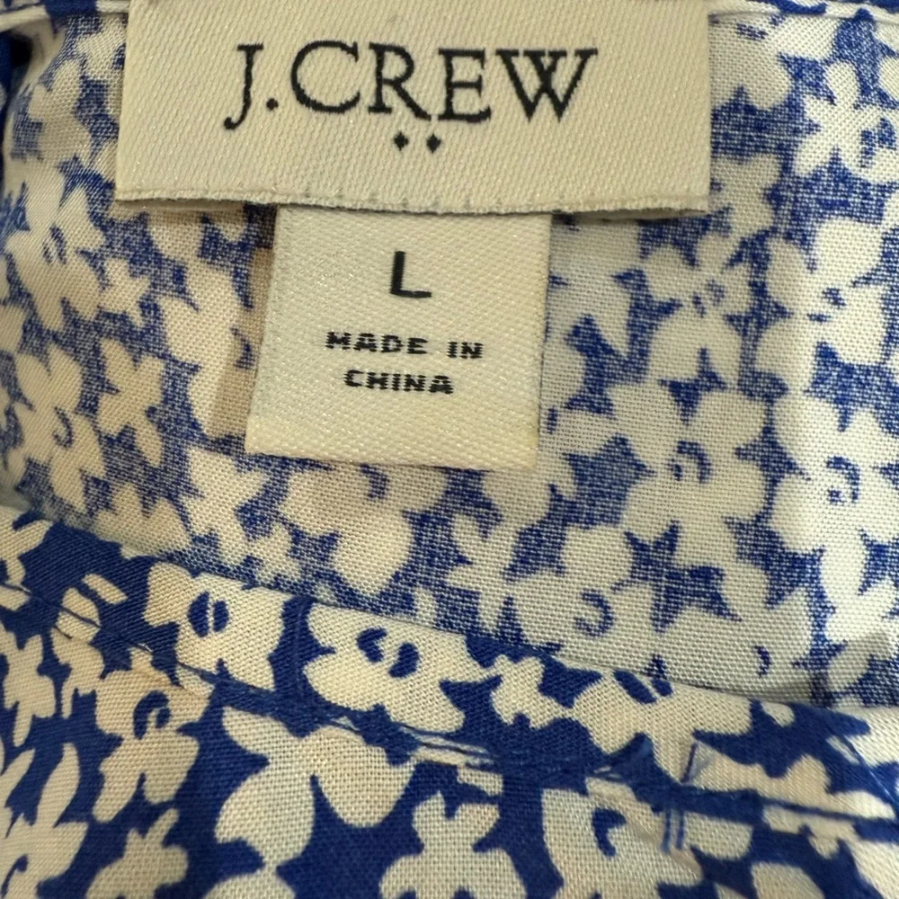 J. Crew Blue and White Floral Maxi Dress